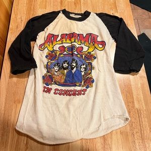 Vintage 70's ALABAMA US Tour Distressed Concert Single Stitch T-Shirt S VTG